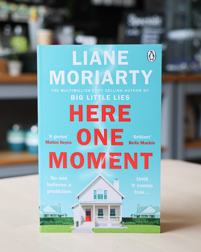 An image of the book cover for Here One Moment by Liane Moriarty