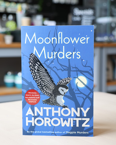 An image of the book cover for Moonflower Murders by Anthony Horowitz