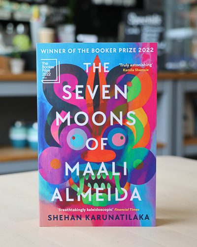 An image of the book cover for The Seven Moons of Maali Almeida by Shehan Karunatilaka