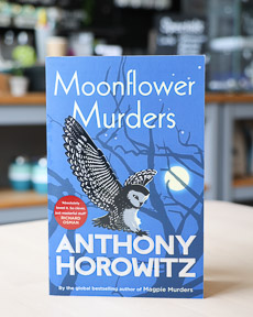 An image of the book cover for Moonflower Murders by Anthony Horowitz